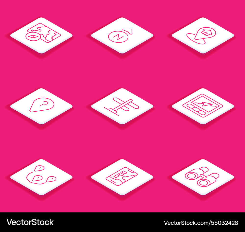 Set line city map navigation compass location Set line city map navigation compass location vector image