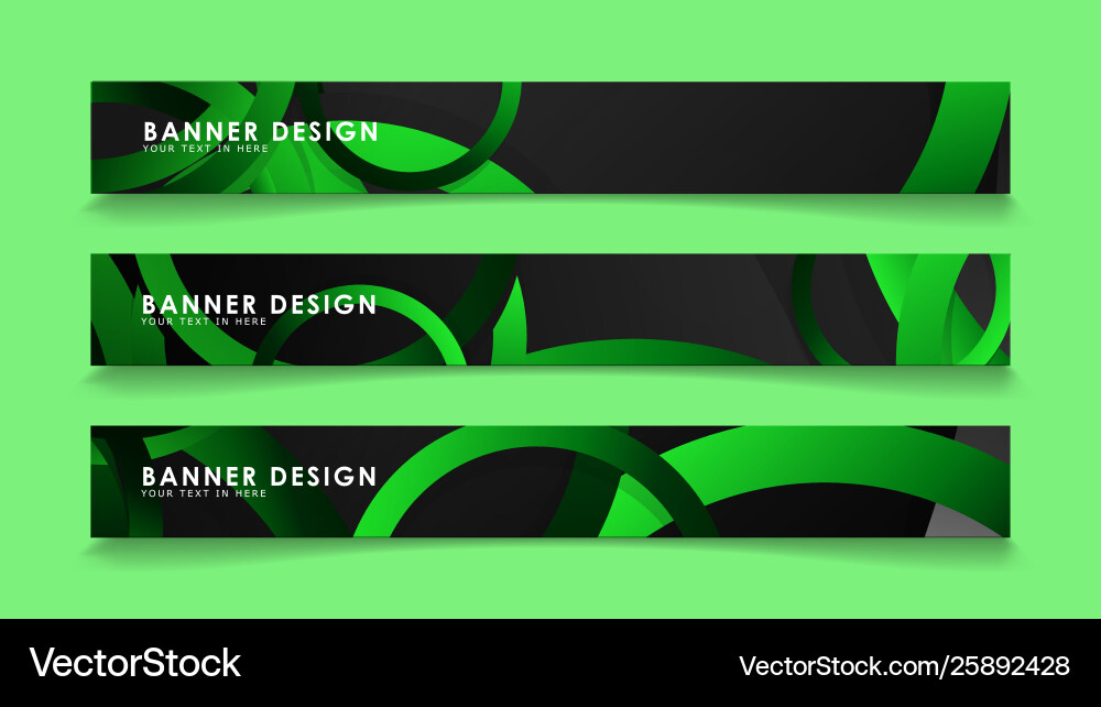 Set rectangular banners with background dark vector image