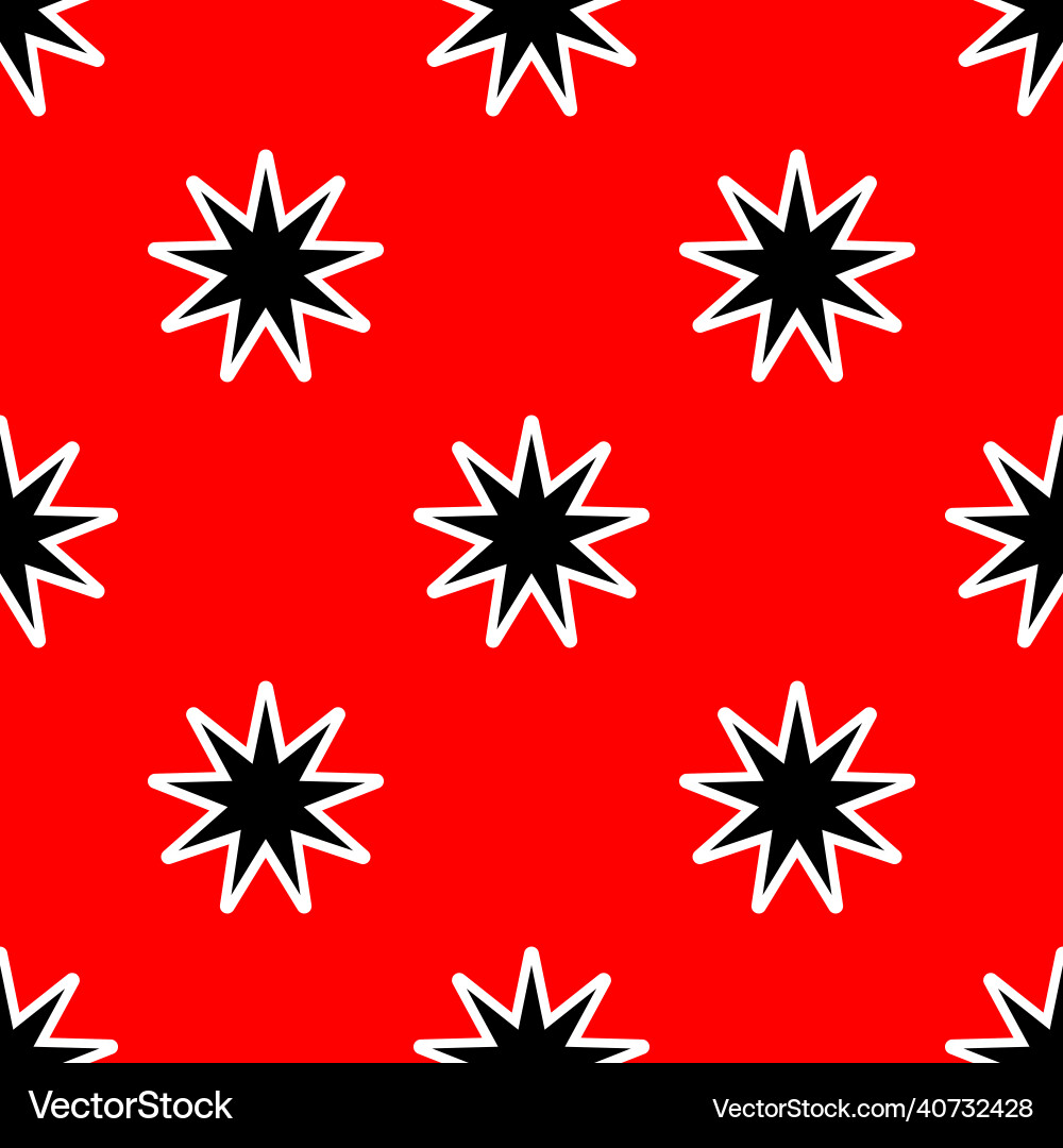 Star pattern on red background vector image