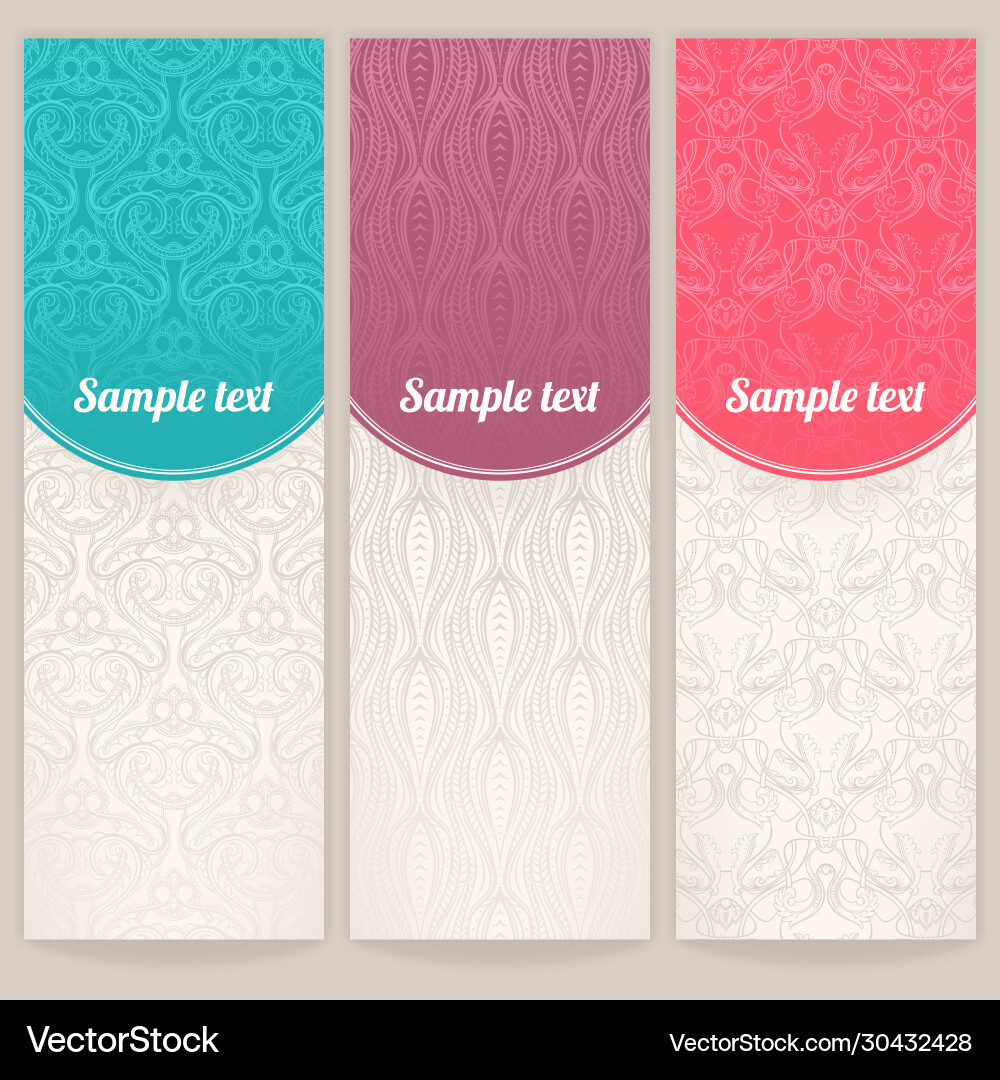 Three different vintage patterns Vector Image