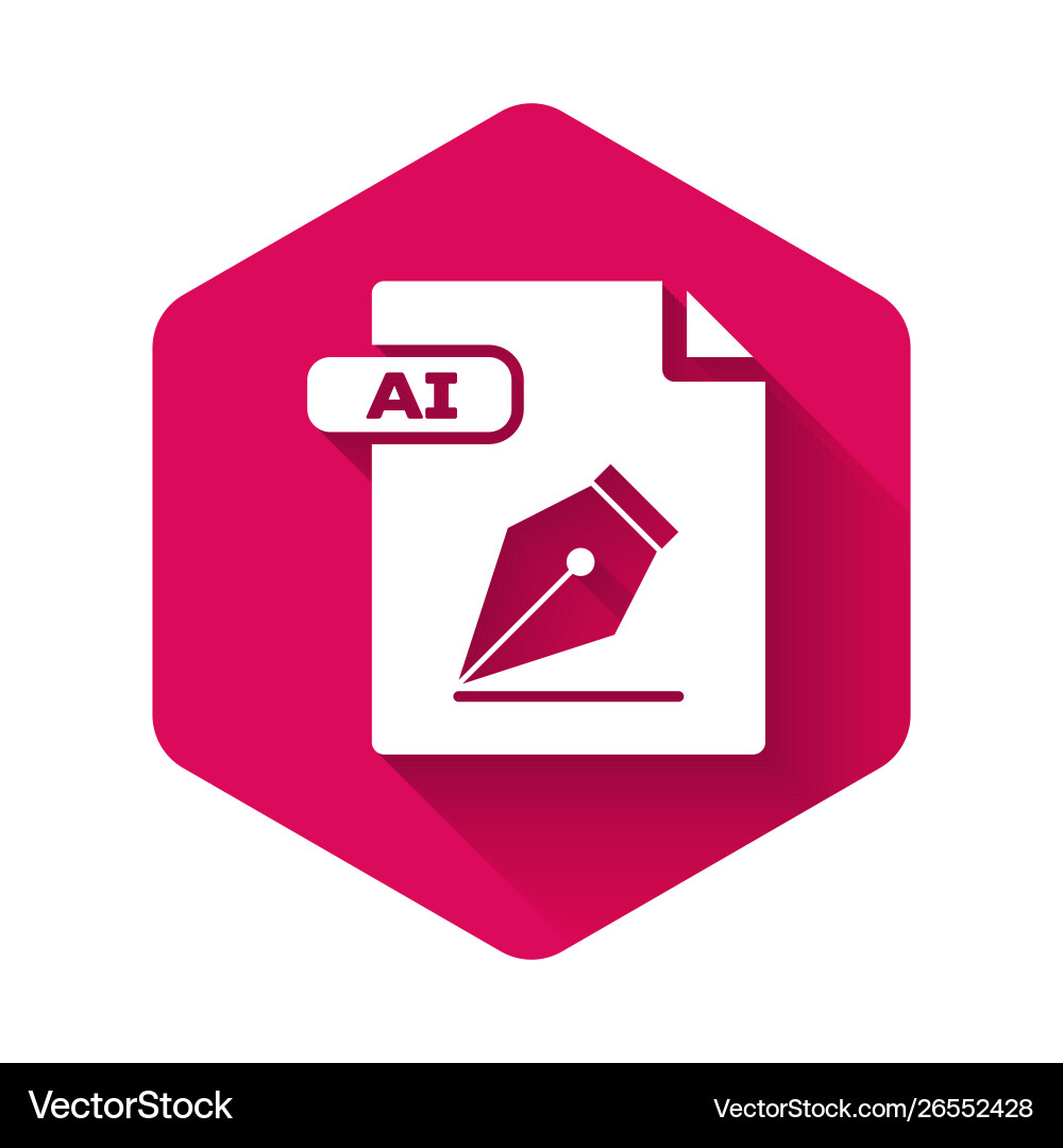 White ai file document download button icon White ai file document download button icon vector image
