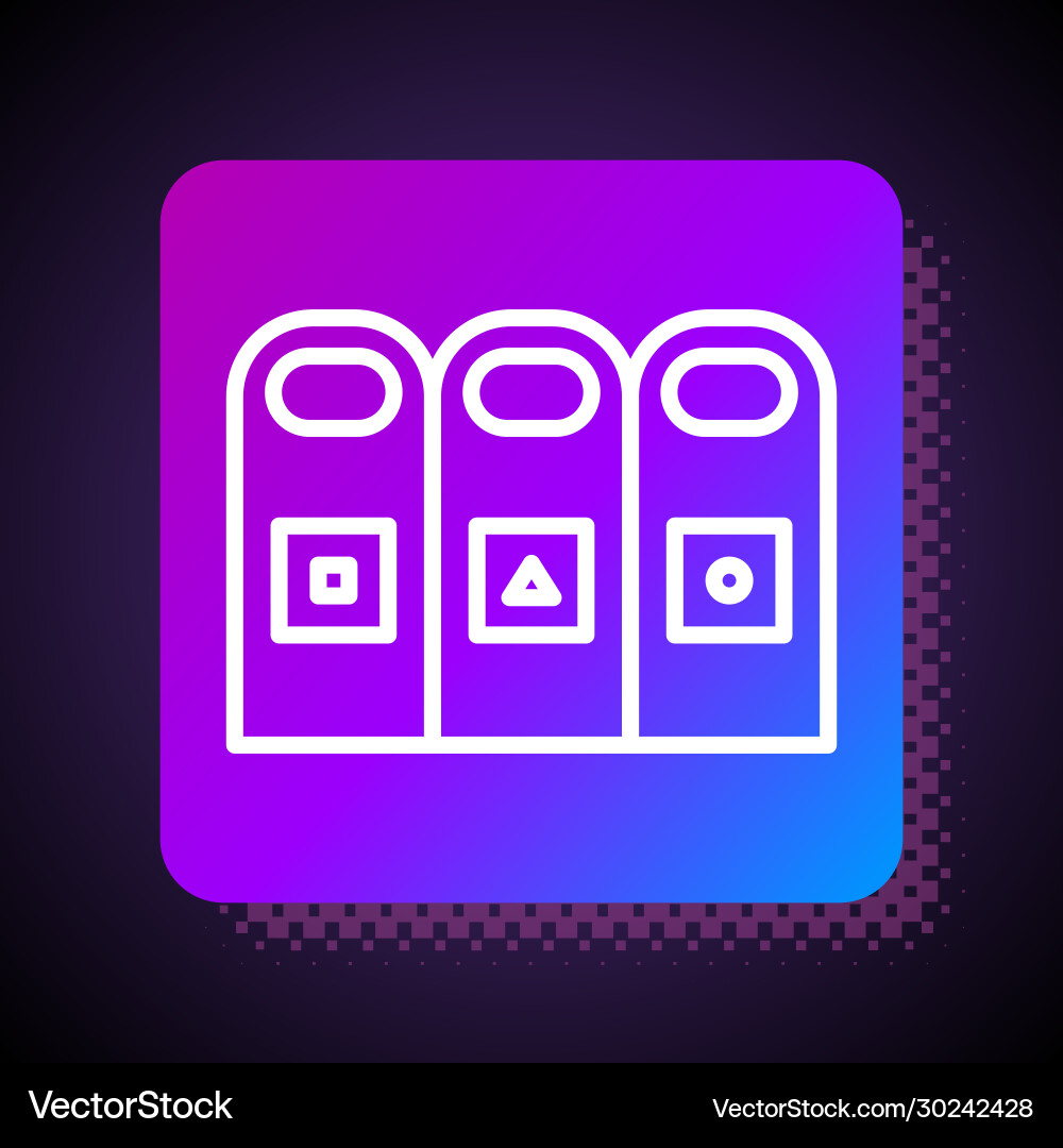 White line trash in garbage cans with sorted vector image