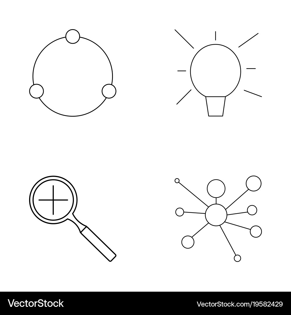 Basic elements outline icons set linear icon vector image
