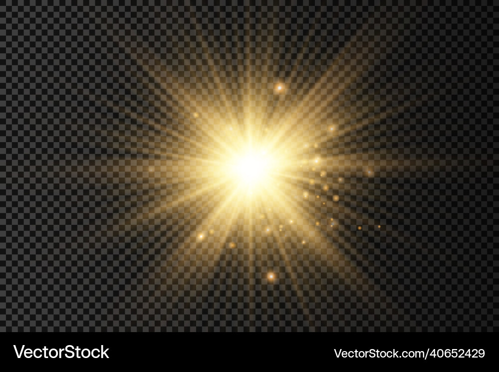 Bright Golden Starburst Rays Royalty Free Vector Image