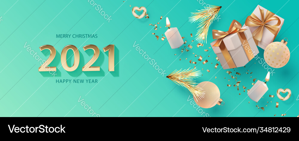 Christmas and new year banner Vector Image