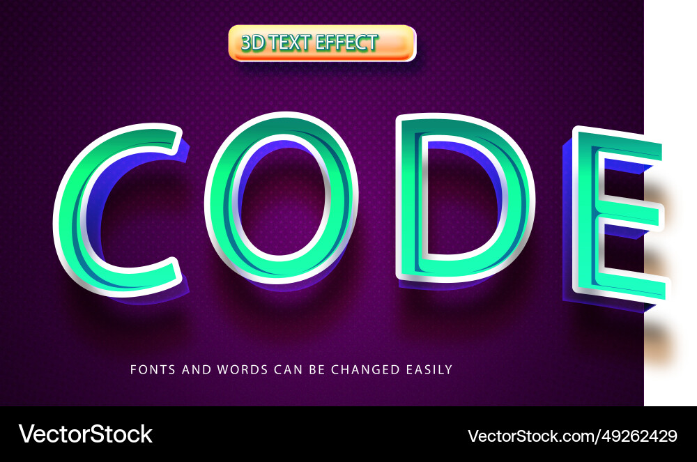 Code Programmierer 3d editierbarer Texteffekt Stil Code Programmierer 3d editierbarer Texteffekt Stil Vektorbild