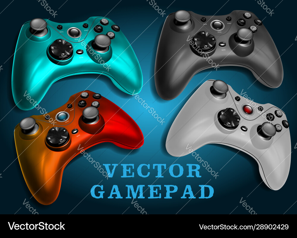 Colorful Game Controller Icon Set vector image
