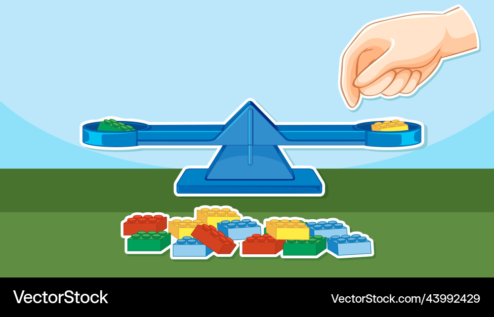 Comparing masses by using a simple balance Comparing masses by using a simple balance Vector Image