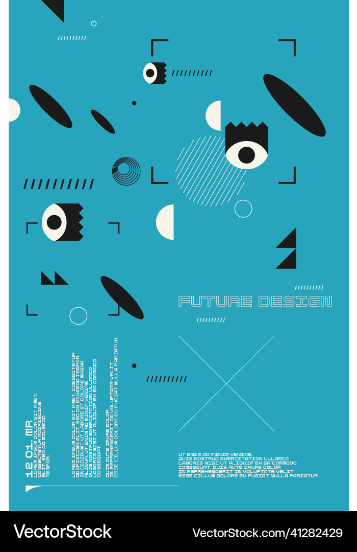 Composition with dynamic and geometric shapes vector image