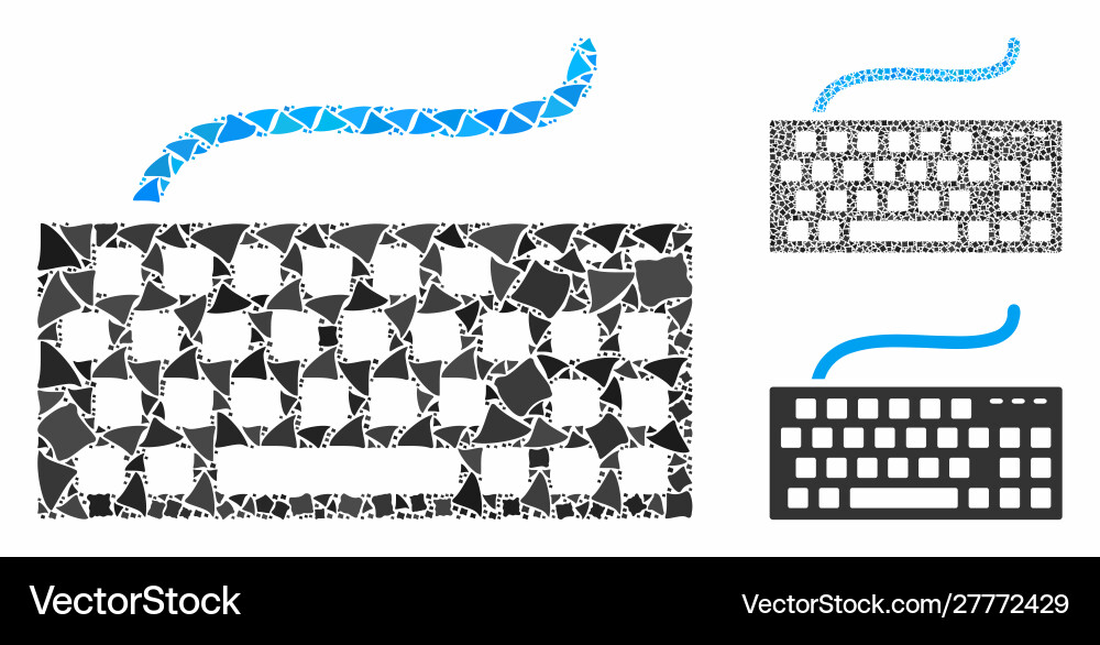 Computer keyboard composition icon tremulant Computer keyboard composition icon tremulant vector image