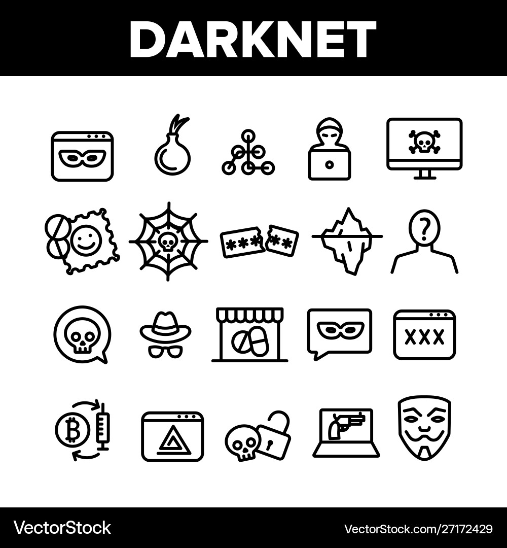 Darknet collection web elements icons set Darknet collection web elements icons set vector image