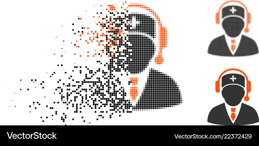Disintegrating pixel halftone emergency manager Disintegrating pixel halftone emergency manager Vector Image