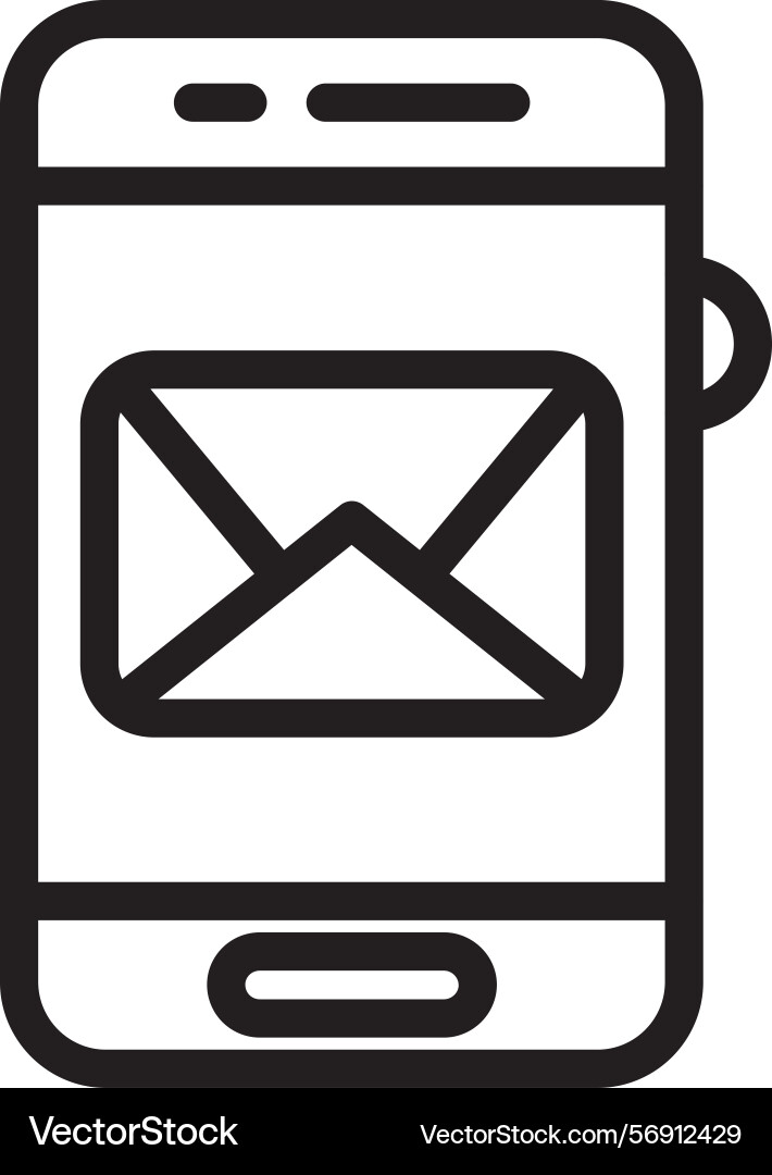 Email linear style icon design vector image