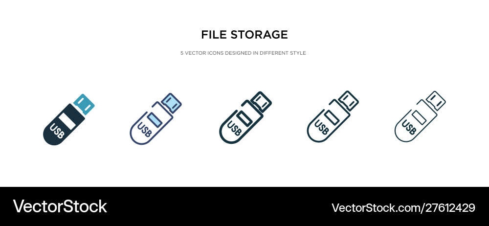 File storage icon in different style two colored File storage icon in different style two colored vector image