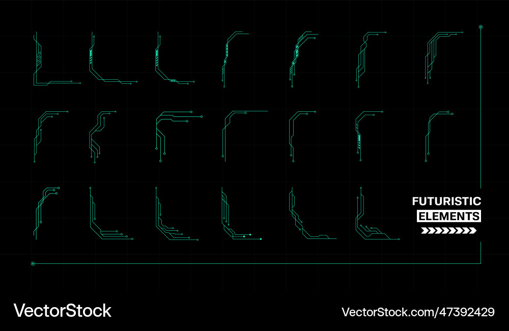 Futuristic frame elements hud dashboard display vector image