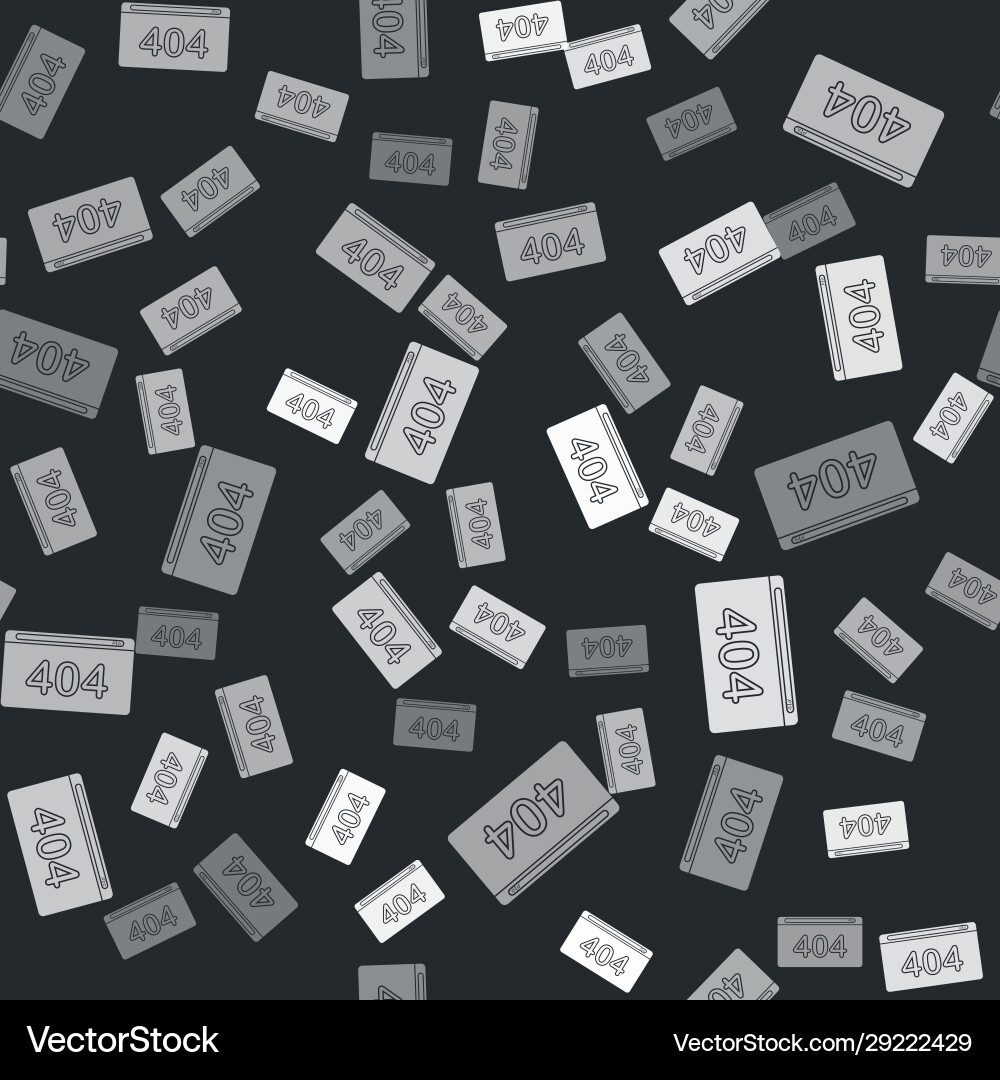 Grey page with a 404 error icon isolated seamless Grey page with a 404 error icon isolated seamless vector image