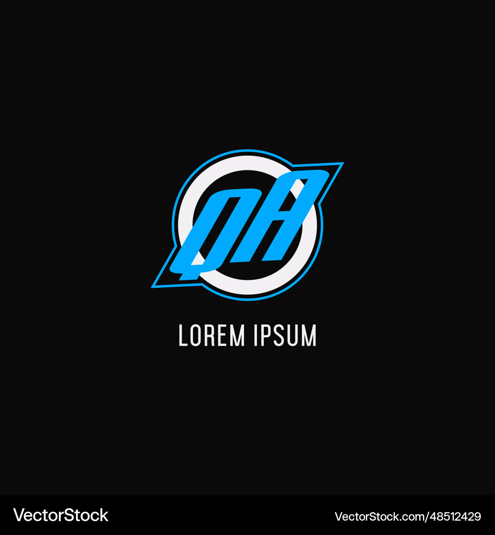 Initial qa logo circle line creative esport team Vector Image
