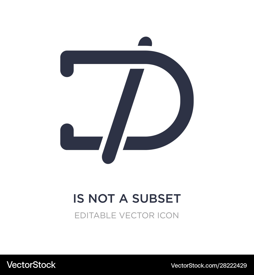 Is not a subset icon on white background simple Is not a subset icon on white background simple vector image