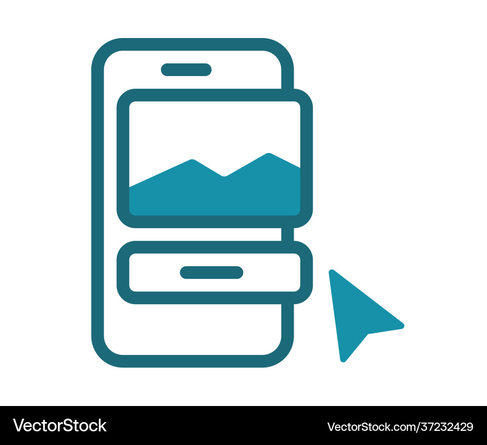 Mobile design app single isolated icon with solid Mobile design app single isolated icon with solid Vector Image
