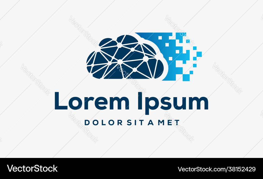 Moderne Pixel-Cloud-Logo-Designs Konzept Moderne Pixel-Cloud-Logo-Designs Konzept vektorbild