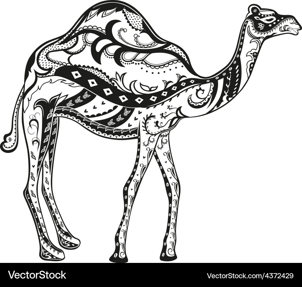 Ornate Camel Pattern Vector Image