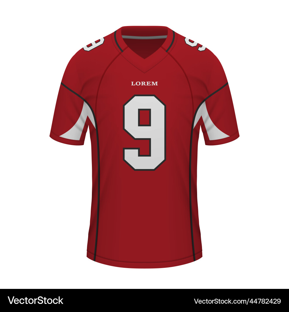 Realistic american football shirt of arizona Realistic american football shirt of arizona vector image