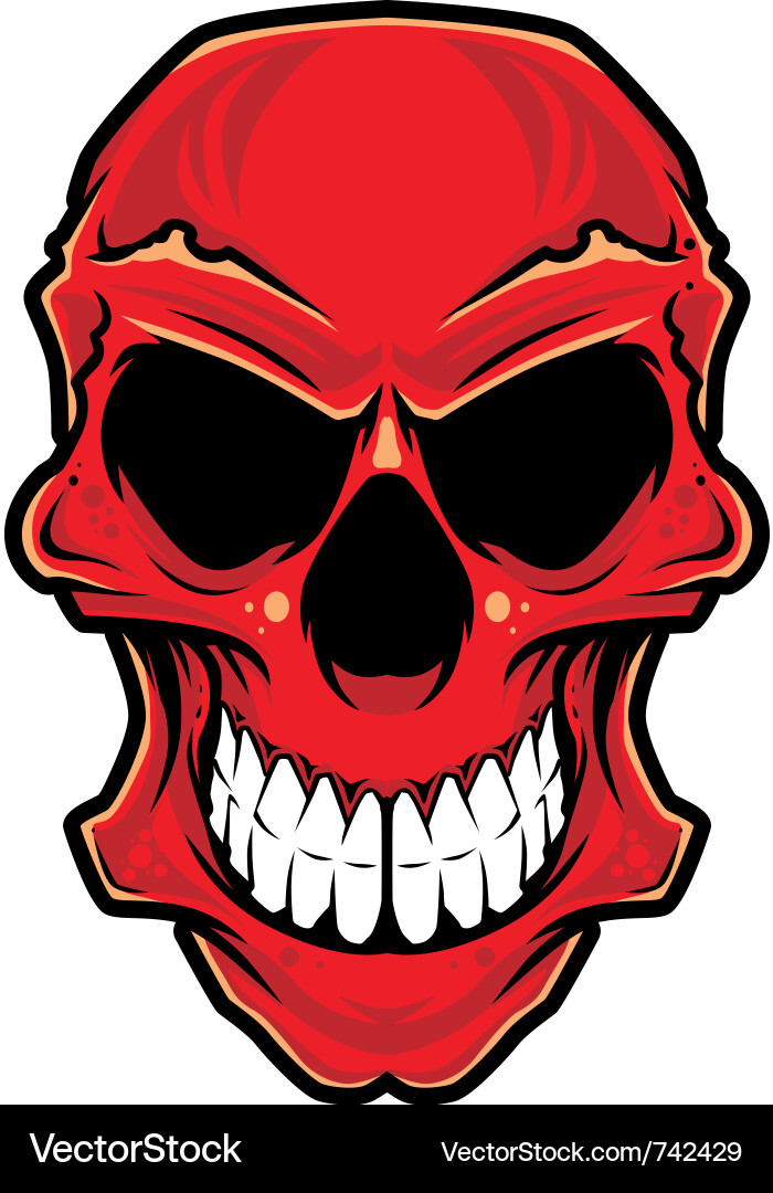 Red Skull Ornament vector image