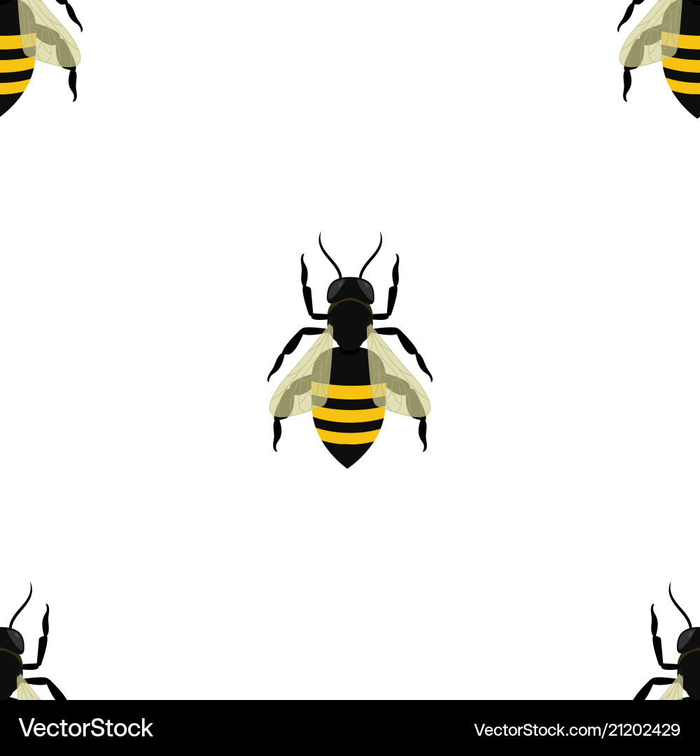 Seamless pattern with bees in chess sequence vector image
