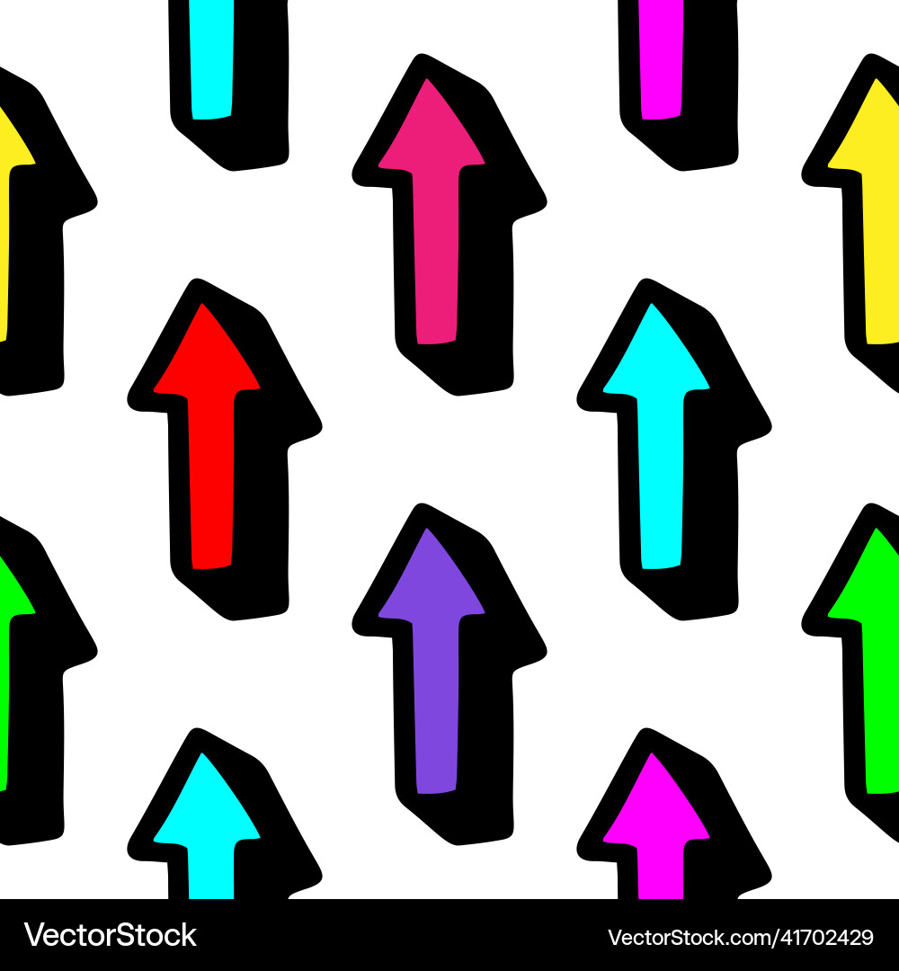 Seamless pattern with multicolored arrows Vector Image