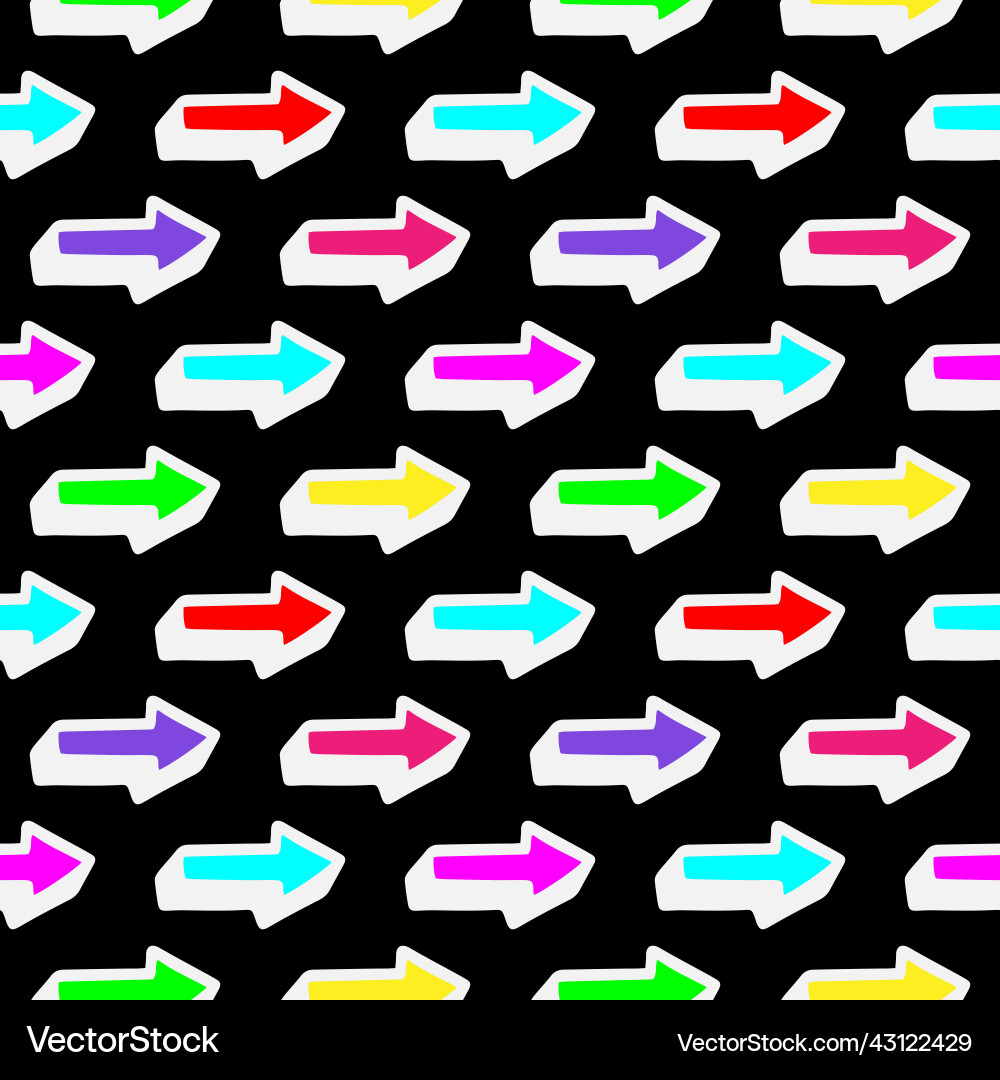 Seamless pattern with multicolored arrows Vector Image