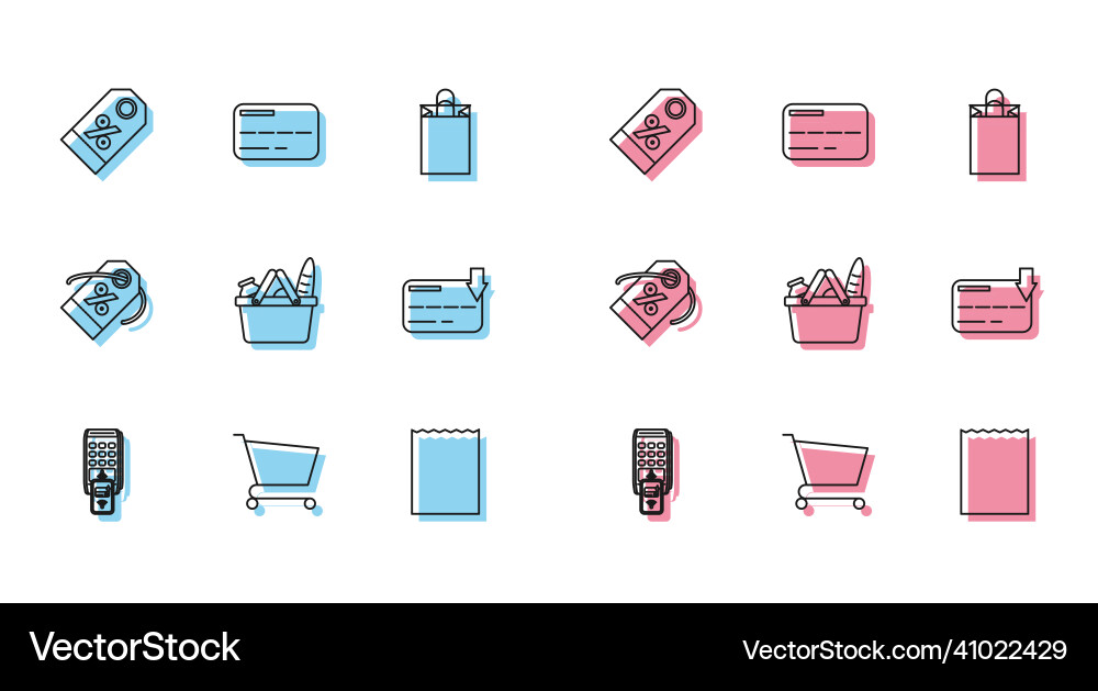 Set line pos terminal with printed receipt Set line pos terminal with printed receipt vector image