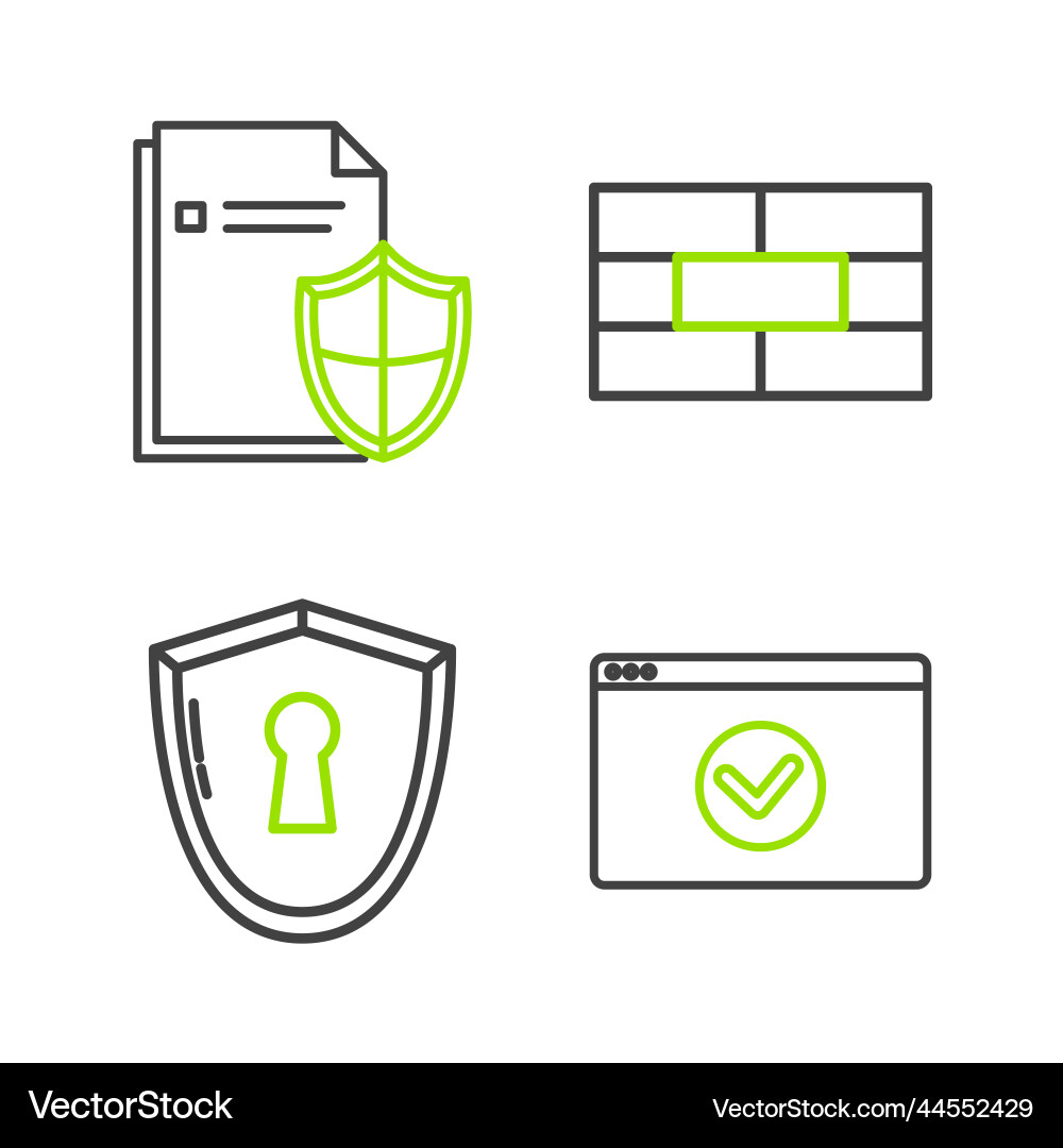 Set line secure your site with https ssl shield Set line secure your site with https ssl shield vector image