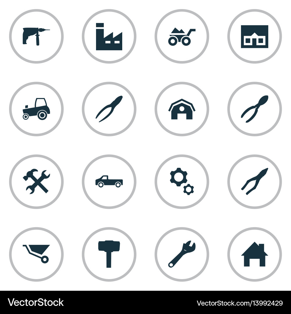 Set of simple build icons Vector Image