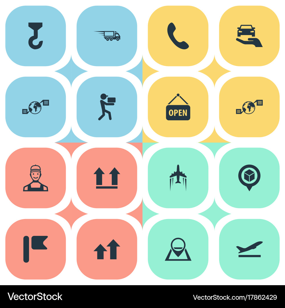 Set of simple engineering vector image