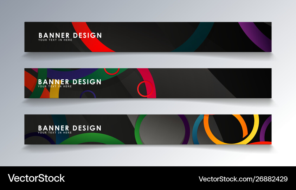 Set rectangular banner with a circle background Set rectangular banner with a circle background vector image