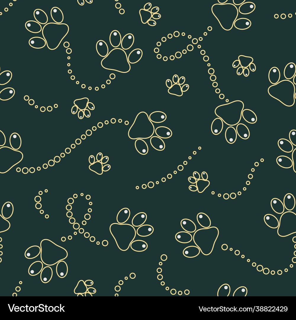 Simple seamless pattern with paw prints Vector Image