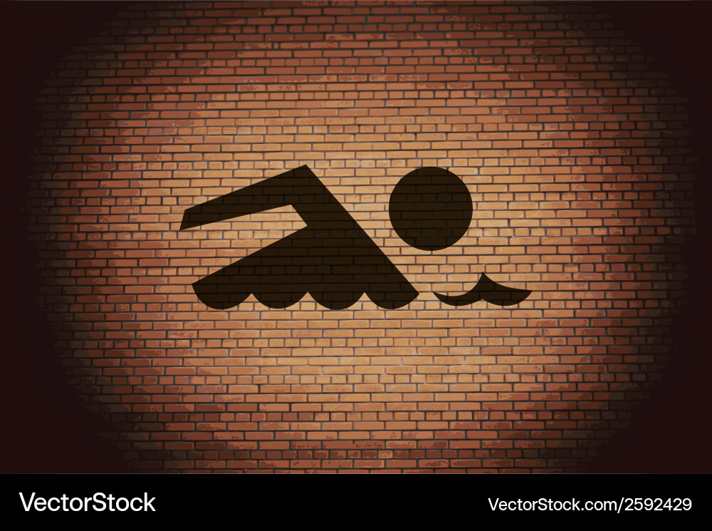 Swimmer pool flat modern web button and space vector image