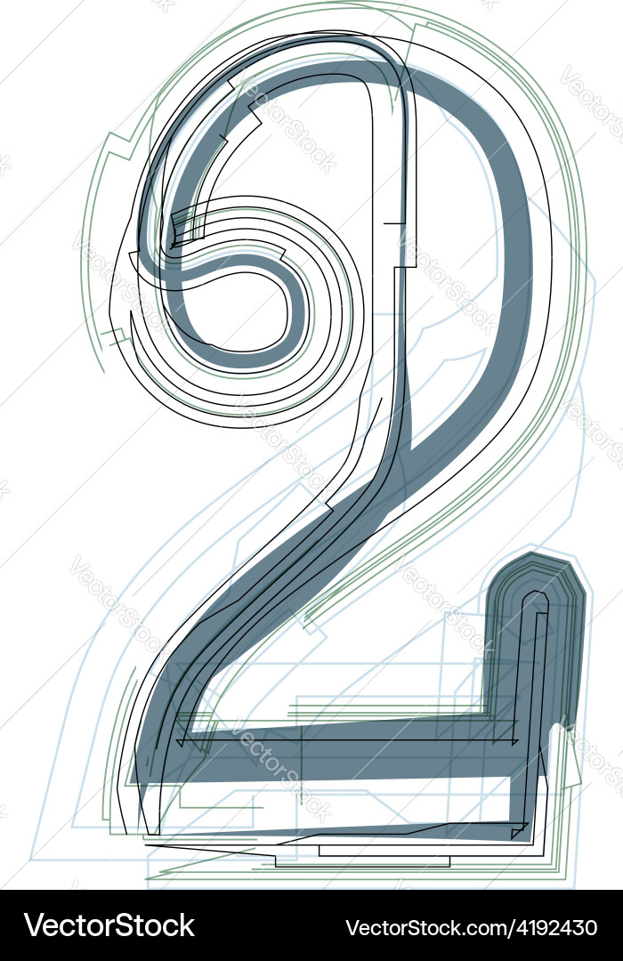 Abstract number 2 Vector Image