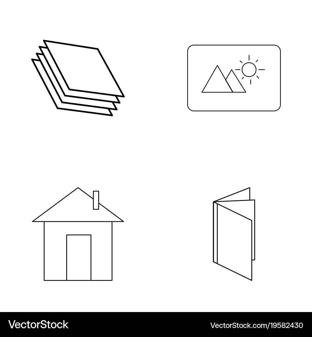 Basic elements outline icons set linear icon vector image