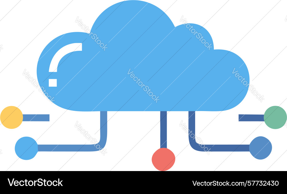 Cloud computing network data storage Vector Image