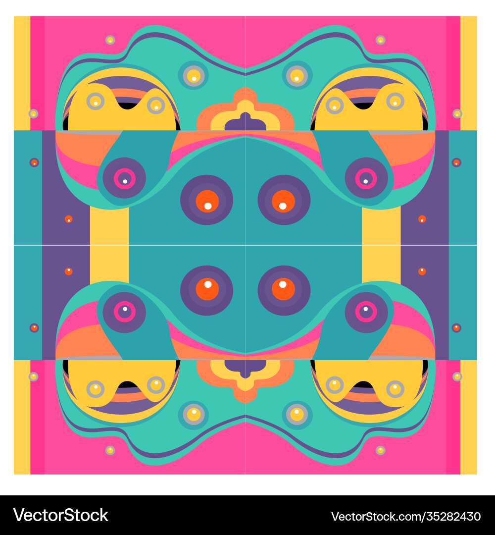 Colorful geometric and curve background pattern vector image