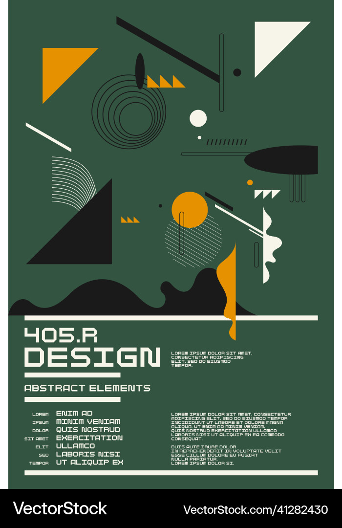 Composition with dynamic and geometric shapes vector image
