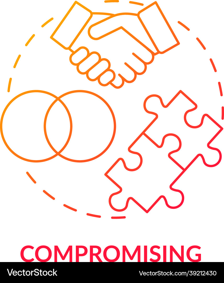 Compromising red gradient concept icon Compromising red gradient concept icon Vector Image