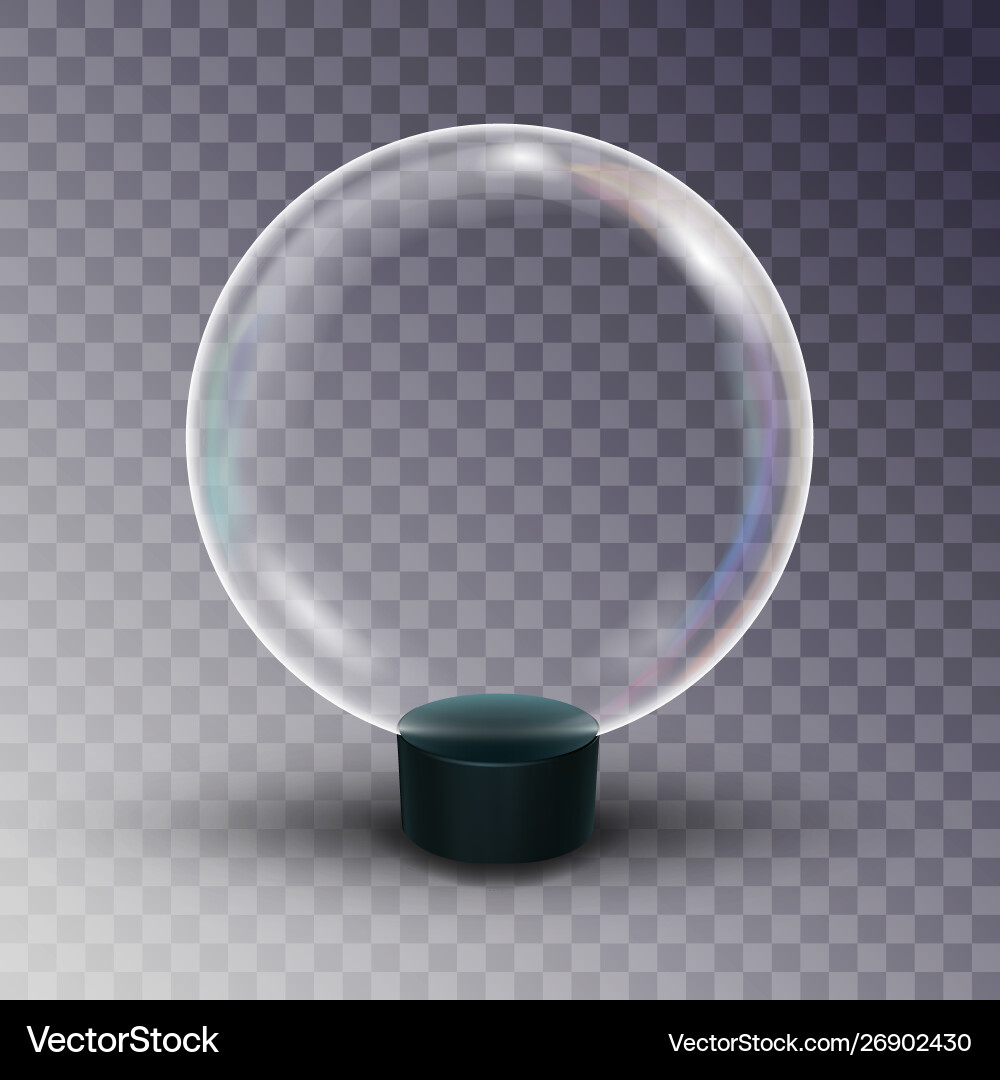 Empty snow globe shadows reflection Empty snow globe shadows reflection vector image