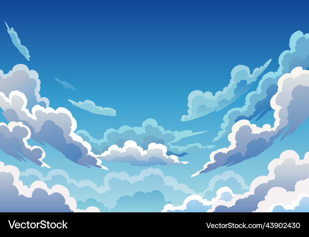 Evening sky clouds realistic background in soft Evening sky clouds realistic background in soft vector image