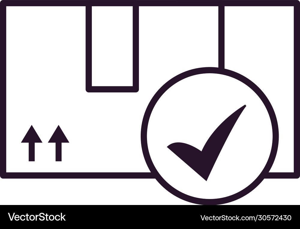 Fast delivery concept package box with check Vector Image