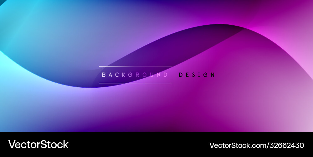 Fluid gradient waves with shadow lines and glowing Vector Image