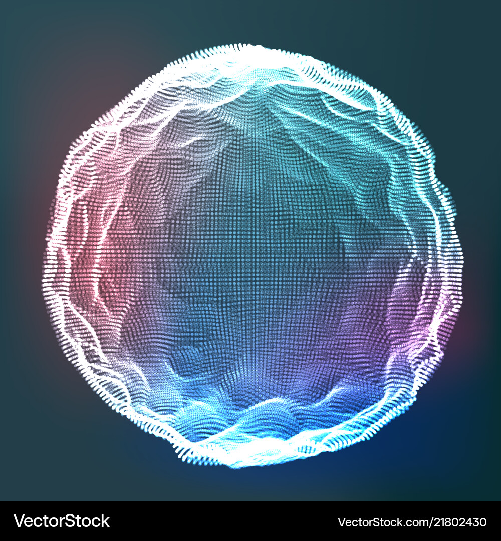 Glowing abstract sphere data wireframe Glowing abstract sphere data wireframe vector image