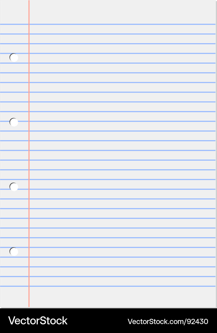 Lined Paper - Notebook Sheet vector image