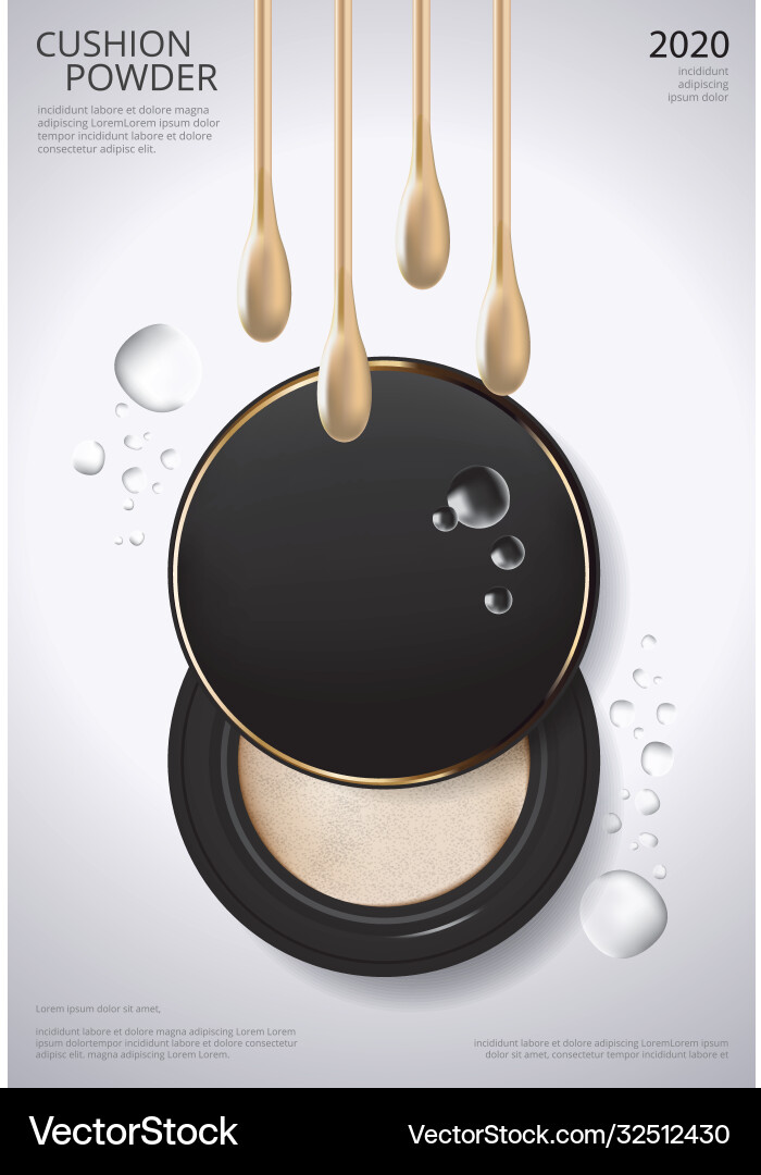 Make-up Pulver Kissen Poster Vorlage Make-up Pulver Kissen Poster Vorlage vektorbild